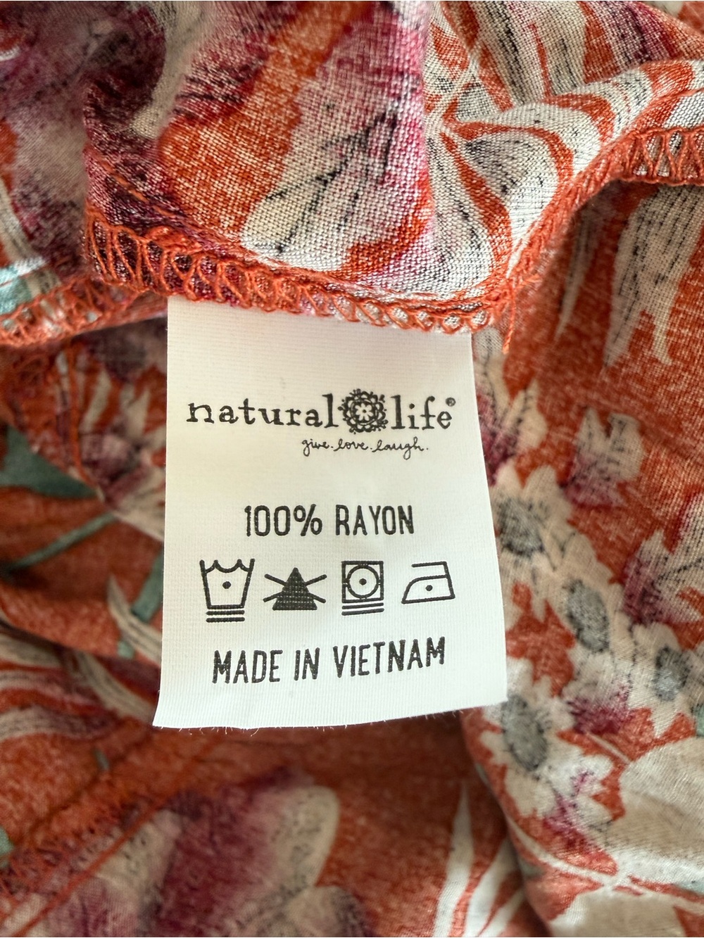 Natural Life Rebecca Midi Dress Orange Tropical Floral NWT L - Picture 14 of 14